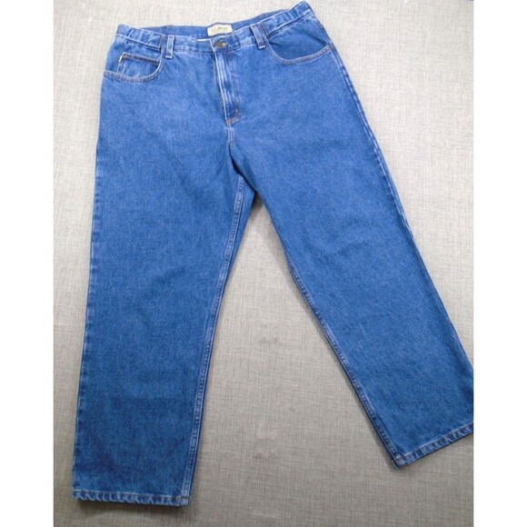 LL Bean Men's Lined Jeans 36" Waist Set of 2 Pants Blue Denim Made in USA - Picture 12 of 16